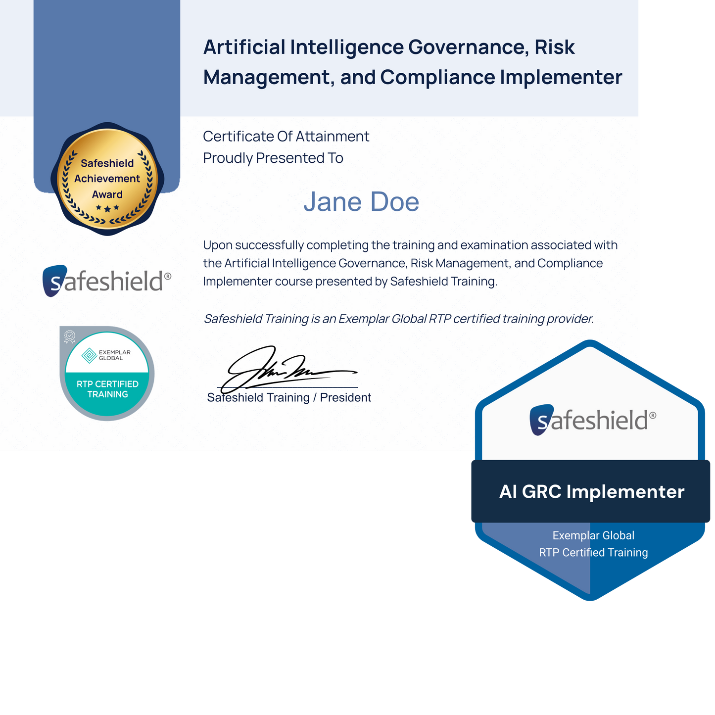 Artificial Intelligence Governance, Risk Management, and Compliance Implementer - AI GRC (Pre-Order)
